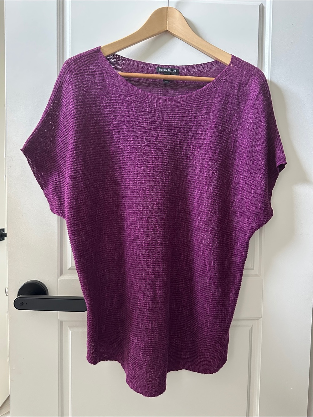 Eileen Fisher Deep Berry Knit Boxy Tunic